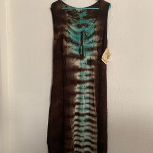 ONE WORLD br/blue tie dye print dress